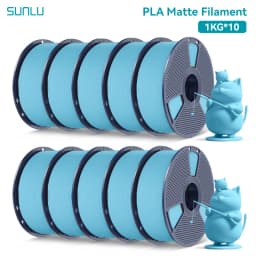 SUNLU 10Roll PLA Matte Filament 1.75mm 1kg Spool (2.2lbs) Smooth Matte Finish Neatly Wound Filament Fit Most FDM Printer