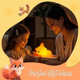 Fox Night Light Rechargeable Squishy Dimmable Nightlight, LED Novelty Animal Toy Cute Stuff, Baby Tollders Room Décor