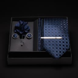 JEMYGINS New Designer Silver Gray Ties For Men Wedding Party Neck Tie Pocket Square Cufflink Pin Gift Box Set Gravat Accessories