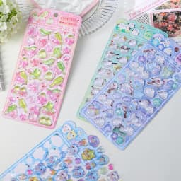 1 pc/4 pcs Cute Cartoon Birds Bear Drop 3D Relief Stickers Journaling DIY Diary Stationery Sticker Decor School Supplies