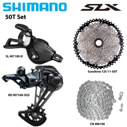SHIMANO Deore SLX M7100 1X12S Groupset Shift Lever Rear Derailleur M6100 Chain SUNSHINE HG Cassette 12S 46T 50T 52T Bike Parts