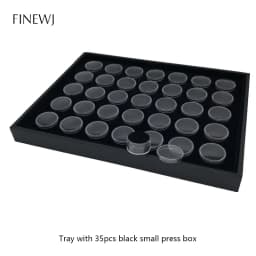 Novel Gem Jar Display Gemstone Insert Tray Jewelry Charms Beads Organizer White Foam Round Box Liner Show Case Holder Wholesale