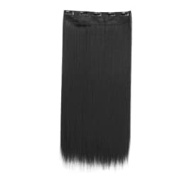 24Inch Synthetic Long Straight 5 Clips One Piece Invisible Hair Extensions Black Brown Hairpiece for Women