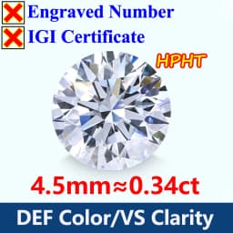 COSFIX 0.3-5ct Round Lab Grown Diamond HPHT IGI Certificate 3EX D/F Color VVS1 Clarity Diamond Gems