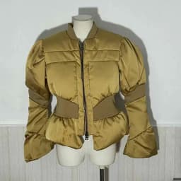 DEAT 2026 Winter New Items Fashion Women's Thread Waist Design Warm Jacket Casual Solid Color Zipper Cotton Padded Coat 11A01161