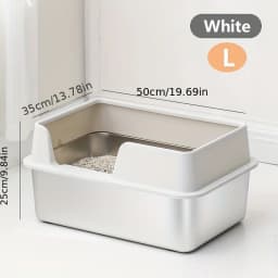 Extra Large Stainless Steel Cat Litter Box with High Wall Enclosure Non-Stick Leak Proof Easy to Clean Includes Lid