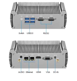 Intel Core I7-5500U I5-5200U I3-5005U Industrial Mini PC Dual LAN 2xRS232 COM 4xUSB3.0 1xHDMI Support WiFi Linux Ubuntu Computer
