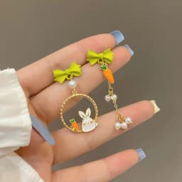 32 Style Colorful Enamel Cartoon Cute Rabbit Fox Ear Clips Funny Cat Bear Long Clip on Earrings Without Piercing for Women Girls