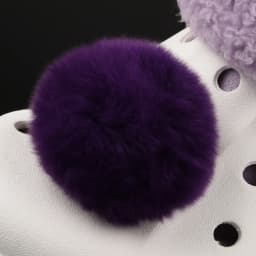 Single Sale Real Fur Pompom Fluffy Shoe Charms Multi-color Plush Ball Shoes Accessories Boys Girls Garden Sandals Decorations