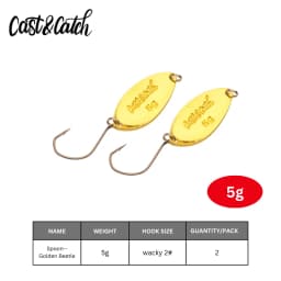 CAST&CATCH Golden Chafer/Golden Beetle Hard Baits-Metal Cast Jig Spoon: Durable Copper Water Drop Trout-Specific Fishing Lure