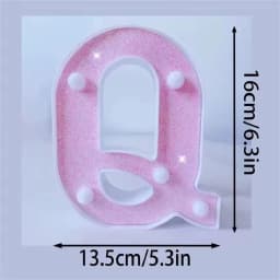 1PC 16cm Pink Glitter LED Letter&Number Lights Battery Powered Decorative Lights For Wedding,Proposal,Birthday,Party,Photo Props