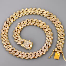 14mm Iced Out Prong Cuban Link Chain Necklace for Men Women 2 Row Rhinestone Paved Miami Rhombus Hip Hop Jewelry Wholesale