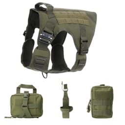 Tactical Dog Harness, Adjustable No-Pull Handle Service Vest Heavy Duty Pet Large Breed, Dog Vest for Training Hunting Walking