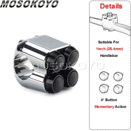 3&4 Buttons Motorcycle Switch 22mm 25mm Handle Controller Switches M-Unit Lights Starter Horn Universal 7/8" 1" Handlebar Switch