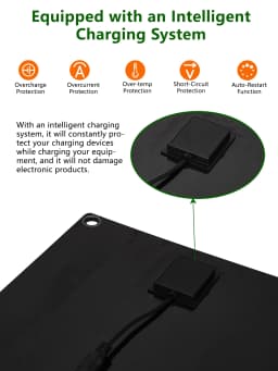 ELEGEEK 16W-160W Mono Flexible Solar Panel USB 5V DC 12V W/ 60A Controller Type-C for Phone 12V Battery Camping
