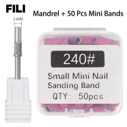 50Pcs 3.1MM Small Sanding Bands With Shaft Set For Dead Skin Calluses Nail Polishing Mini Sandband Nail Drill Bits Manicure Tool