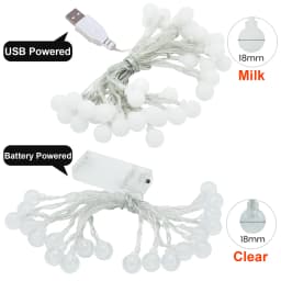 5V 1.5m 3m 6m10m Bubble Ball LED String Fairy Light USB/Battery Powered Warm White/RGB Wedding Christmas Party Home Decoration