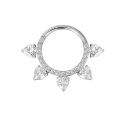 ASTM F136 Titanium EAR PIERC Nose Ring Teeth Tip CZ Ring Hoop Nose Rings Hinged Clicker Earring Ring factory Body Piercing