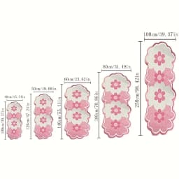 VIKAMA Cute Pink Flower Shaped Bedside Runner Rug, Soft Fluffy Non-Slip Bedroom Carpet, Kawaii Floral Floor Mat for Girls Room