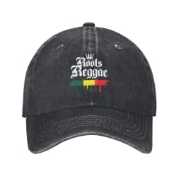 Get Up Stand Up Reggae Rasta Baseball Cap Vintage Distressed Denim Washed Bob Marley Snapback Hat Unisex Adjustable Fit Cap