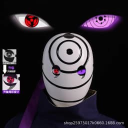 Naruto Anime Helmet mask eyes shining Cosplay Uchiha Obito Shine Mask Akatsuki Sharingan Cartoon Shine Highly Imitative toy Mask