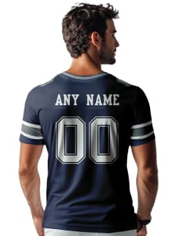 Custom American Football Jersey with Name Number, Personalized Navy Team Jersey Shirt, Sports Gift for Players, Fans, Men & Kids
