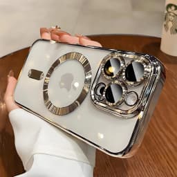 Magnetic Plating Camera Lens Protection Case For iPhone 16 15 14 Plus 13 12 11 17 Pro Max Case for Magsafe Wireless Charge Cover