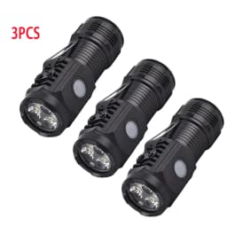1-10PCS Mini LED Tactical Flashlight,Rechargeable EDC Pocket Light w/Clip,5 Modes High Lumens Torch,Outdoor Camping Emergency