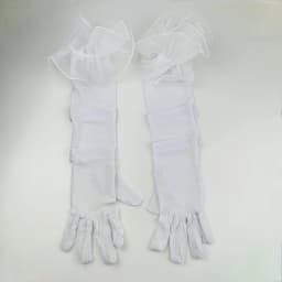 Sexy Lace Pearl Black Silk Perspective Thin Wedding Dress Long Gloves Women Sunscreen Sleeves Summer Outdoor Sun Driving Mittens