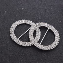 CUIER 1piece 48mm 75mm Round Full Rhinestone Crystal Buckle for Cloths Shoes Belt Appliques for DIY Accessories Clear