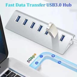 Aluminum Alloy USB 3.0 HUB 5Gbps High Speed Docking Station Expander OTG Multi Splitter Adapter for MacBook Pro/Air/Huawei Mate