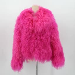 PINK JAVA QC23050-2 new arrival real mongolia sheep fur jackets women winter fur coat wholesale hot sale