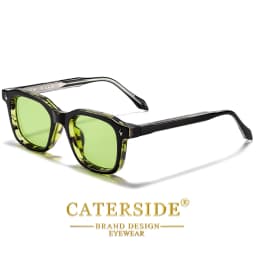 CATERSIDE Men Personalized Design Sunglasses Square Frame Women Retro Trendy Sunglasses Travel Business Party Gift Glasses UV400