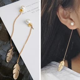 Trend Simulation Pearl Long Earrings Female Moon Star Flower Rhinestone Wedding Pendant Fashion Korean Jewelry Wholesale