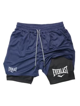 Men's running shorts, 2-in-1 double-layer sports shorts, sportswear, gym fitness shorts, training jogging pants