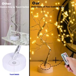 108LED Fairy Sparkly Tree Table Lamp Remote Control USB&3AA Powered DIY Bonsai Artificial Tree Light Bedroom Desktop Night Light