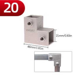 1Pcs Square Tube Connection Piece Aluminum Alloy Elbow Three-way Square Pipe Fixed Joint Storage Rack Rack