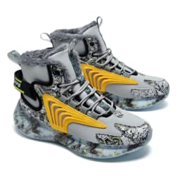 Large Size 46 Outdoor Cotton-padded Shoes High Top Sneakers Fur Warm Snow Boots Men's Casual Shoes Comfortable Soft In Winter