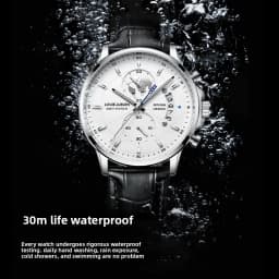 LOUIE JUELEN Couple Watches Multifunction World Map Dial Black Leather Strap Luminous Quartz Wristwatch Lovers Pair Gift Set