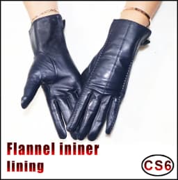Leather gloves women's sheepskin flannel lining winter warmth high-grade black touch screen color leather gloves driving new