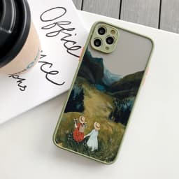 Cartoon Scenery Girl Phone Case For iphone 17 16 15 14 13 11 12 Pro Max Plus for iPhone X XR XS MAX Hard Shockproof Cover Funda