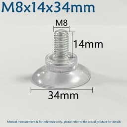 M4 M5 M6 M8 Transparent Suckers With Screw PVC Plastic Sucker Pad Holder Turn Nut Glass Table Tops Storage Tool Hooks
