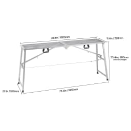 SucceBuy Work Platform 3 Gear Folding Steel Step Ladder Portable Scaffolding Platform 400 lb Load Stool to Cleaning &Washing