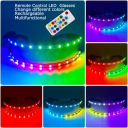 USB Rechargeable LED Glowing Gloves Finger Lighting Flashing Gloves Glasses Stage Performance Costume Dance Concert Decor