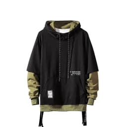 New Patchwork Hooded Sweatshirt Hip Hop Men Pullover Hoodies Streetwear Casual Fashion Clothes Colorblock Hoodie