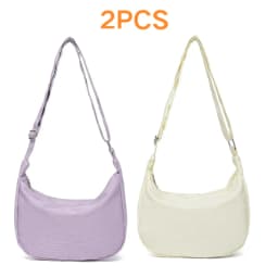 Miss Lulu 2-Piece Set-Large Capacity & Adjustable Shoulder belt-WOMEN'S Crescent Crossbody bag Casual