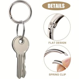 5PCS Spring O Ring Metal Round Carabiner Clip Circle Key Ring Clips for Keychain Buckle Bags Purse Handbag Craft Keychain Clip