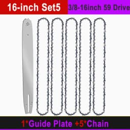 Electric Chainsaw Chain Long-lasting 16" Chain Saw Blade w/ 59 Drive Links 3/8"LP Pitch Premium Alloy Rounded Teeth for Woodwork