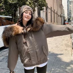 New Women's Down Cotton Jacket 2025 Thicken Long Sleeve Ladies Outerweat Warm Hooded Warm Loose Lady Winter Parka Coat