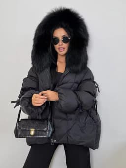 Lagabogy 2026 Big Natural Fox Fur Puffer Jacket New Winter Clothes Women Thick Warm White Duck Down Coat Female Real Fur Parker